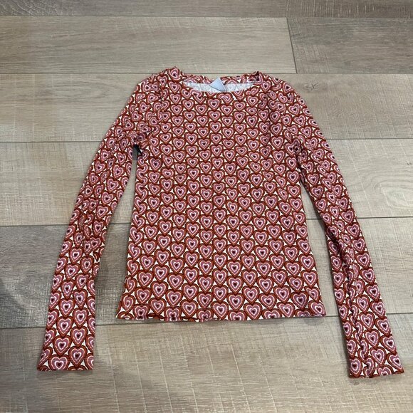 ZARA GIRLS LONG SLEEVE SHIRT HEART PRINT 13-14 - Picture 1 of 8